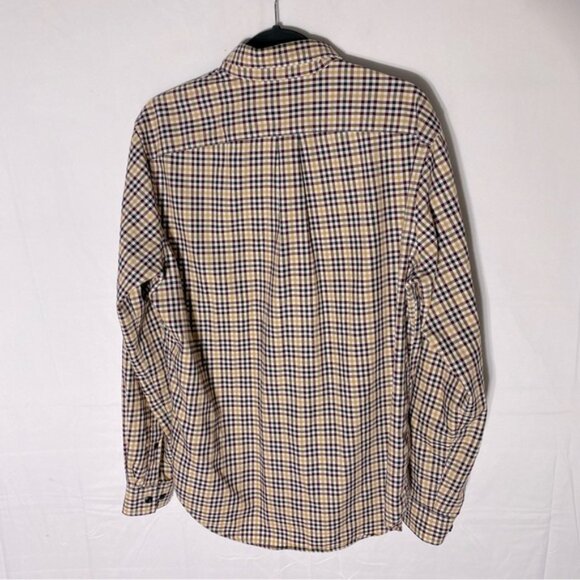 Eddie Bauer Yellow Burgundy Plaid Cotton Long Sleeve Relaxed Fit Button Up Top M - Picture 14 of 15
